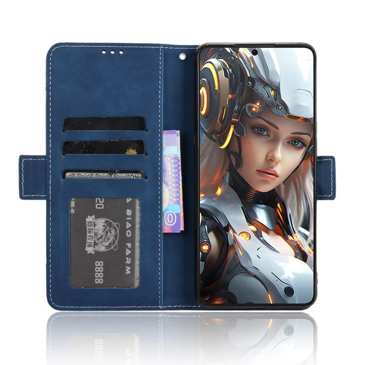 Funda de Piel Textura Becerro con Ranuras para Tarjetas para Cubot Max 5 (Azul)
