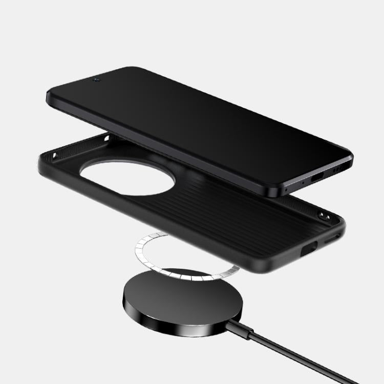 Funda de Cuero con Microrelieve 6D Magsafe para Huawei Mate 70 Pro / 70 Pro+ (Marrón)