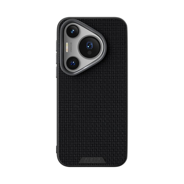 Funda de Cuero con Micro Relieve 6D Abeel Ruyi para Huawei Pura 70 Pro / 70 Pro+ (Negra)