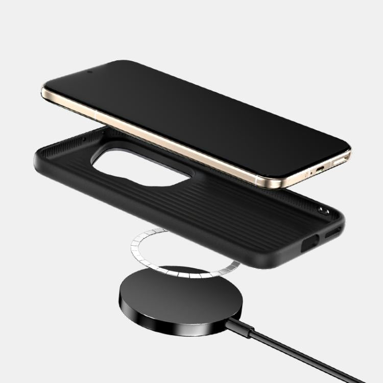 Funda de Cuero con Micro Relieve 6D y Magsafe para Huawei Pura 70 Abeel Ruyi (Azul)