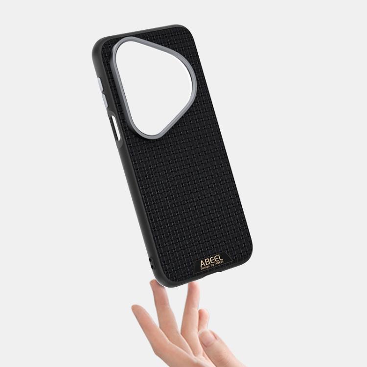 Funda de cuero con micro relieve MagSafe 6D para Huawei Pura 80 5G (marrón)