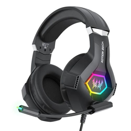 Auriculares Omnidireccionales Kotion Each GS450 con Micrófono para Deportes Electrónicos, Cable de 1,9 m (Negro)