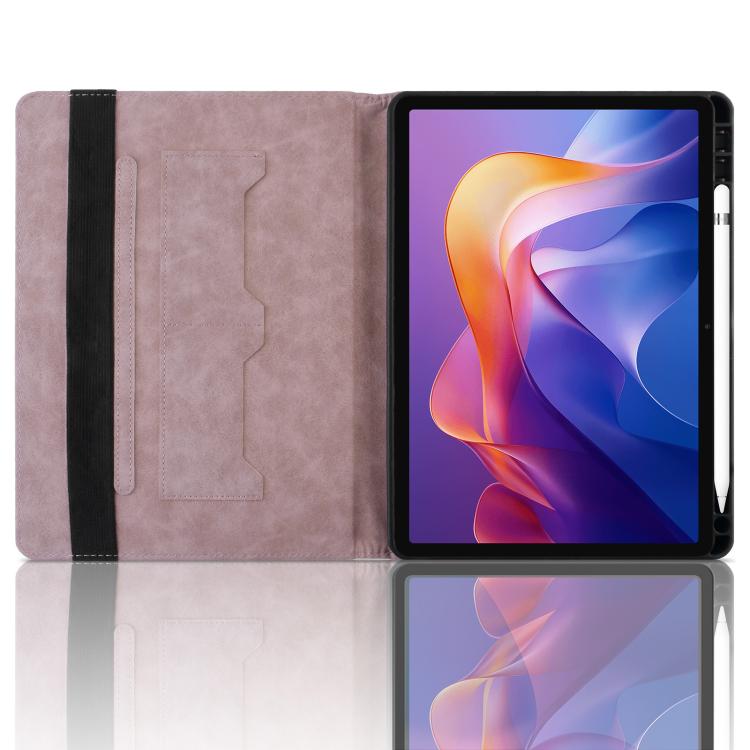 Funda de cuero con relieve de rombos para Xiaomi Redmi Pad 2 (rosa)