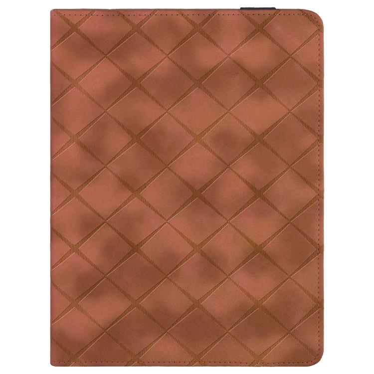 Funda de cuero con relieve de rombos para Xiaomi Redmi Pad 2 (marrón)