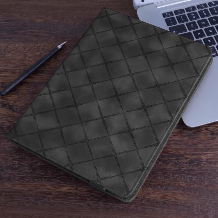 Funda de cuero con relieve de rombos para Xiaomi Redmi Pad 2 (negra)