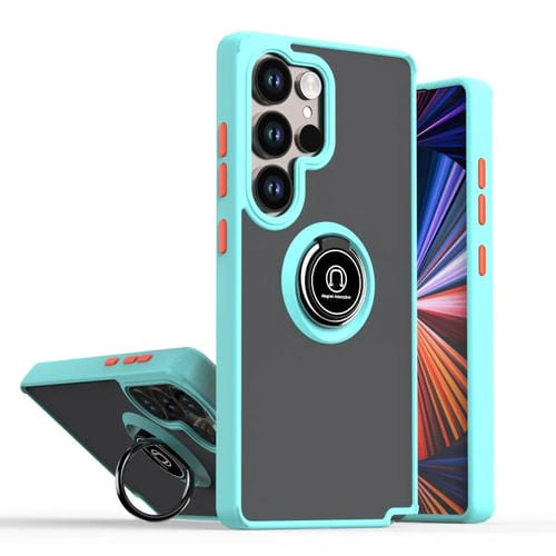 Funda de TPU + PC con anillo para Samsung Galaxy S25 Ultra 5G Q Shadow 1 Series (azul cielo)