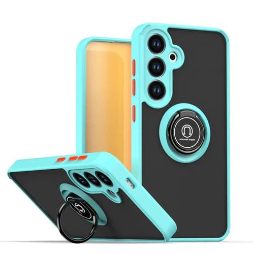 Funda de TPU + PC con anillo para Samsung Galaxy S25/S24 5G Q Shadow 1 Series (azul cielo)