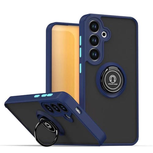 Funda de TPU + PC con anilla para Samsung Galaxy S25+ / S24+ 5G Q Shadow 1 Series (azul rey)