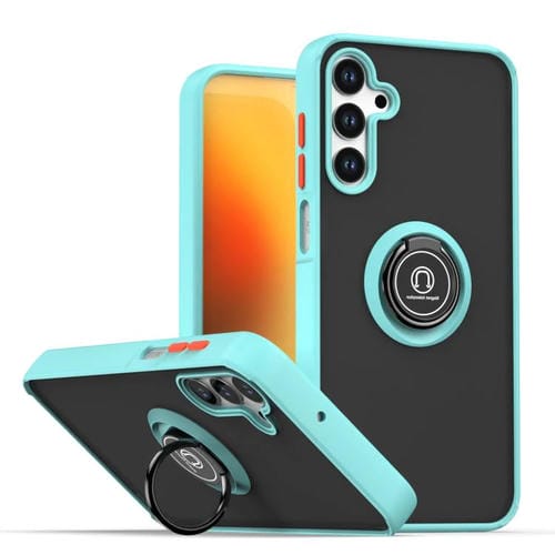 Funda de TPU + PC con anillo para Samsung Galaxy M15 5G / F15 5G Q Shadow 1 Series (azul cielo)