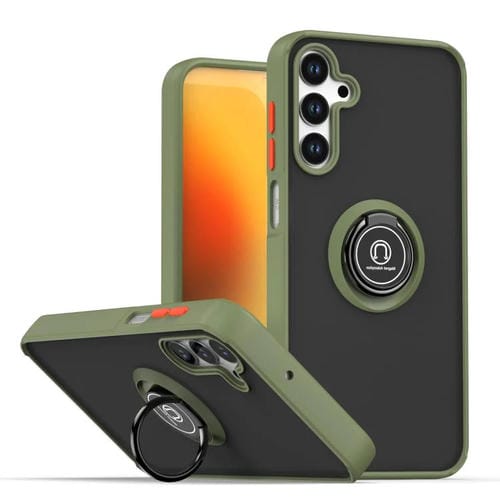 Funda de TPU + PC con aro para Samsung Galaxy M15 5G / F15 5G Q Shadow 1 Series (verde militar)