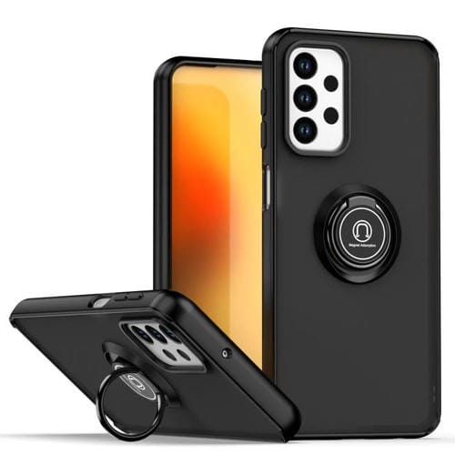 Funda de TPU + PC con anillo para Samsung Galaxy M23 / F23 / A23 4G Q Shadow 1 Series (Negro + Negro)