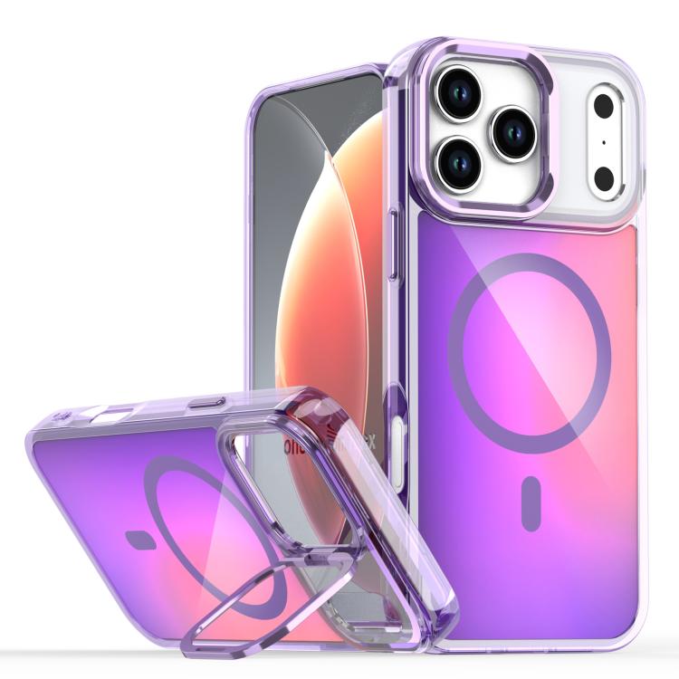 Funda MagSafe con soporte para iPhone 17 Pro Max, con degradado decolorado (morado)