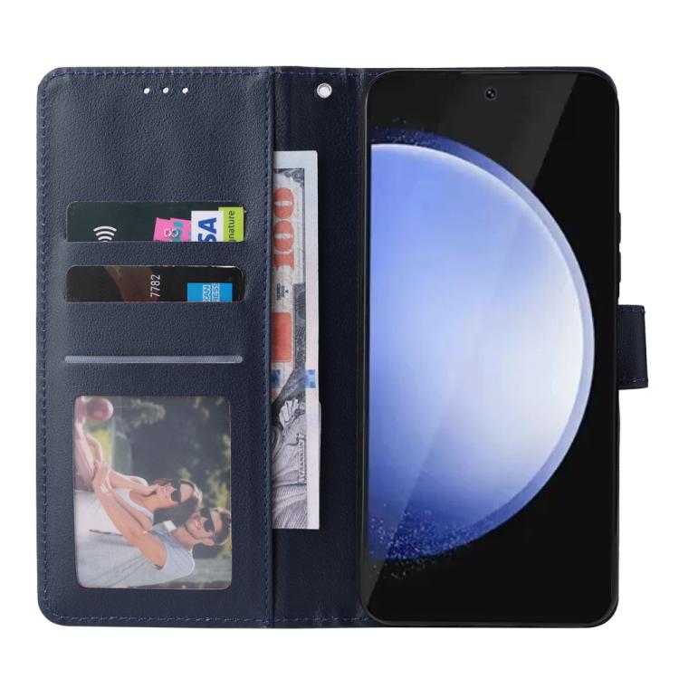 Funda de cuero multifuncional con 3 ranuras para tarjetas para Samsung Galaxy S25 FE 5G (azul)