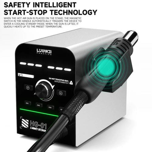 Entlöten und Nacharbeiten BGA Station Luowei HG-01 mit intelligenter digitaler Heißluftpistole 800 W (US-Stecker)