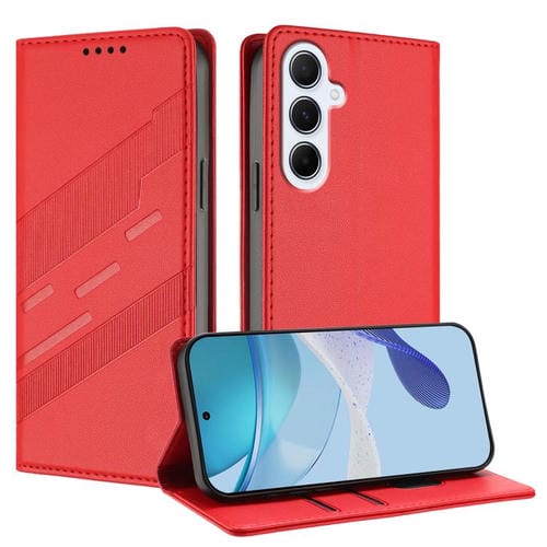 Funda de cuero retro con relieve para Samsung Galaxy A17 5G (rojo)
