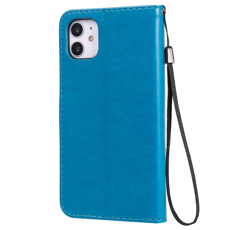 Funda de Cuero Cat Bee para iPhone 11 con Tapa Horizontal, Soporte, Ranuras para Tarjetas y Billetera (Azul)