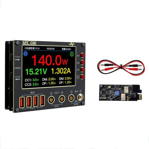 Amperímetro Digital Forma de Onda I2C C09 Detección de Carga y Medición de Voltaje con Placa de Expansión