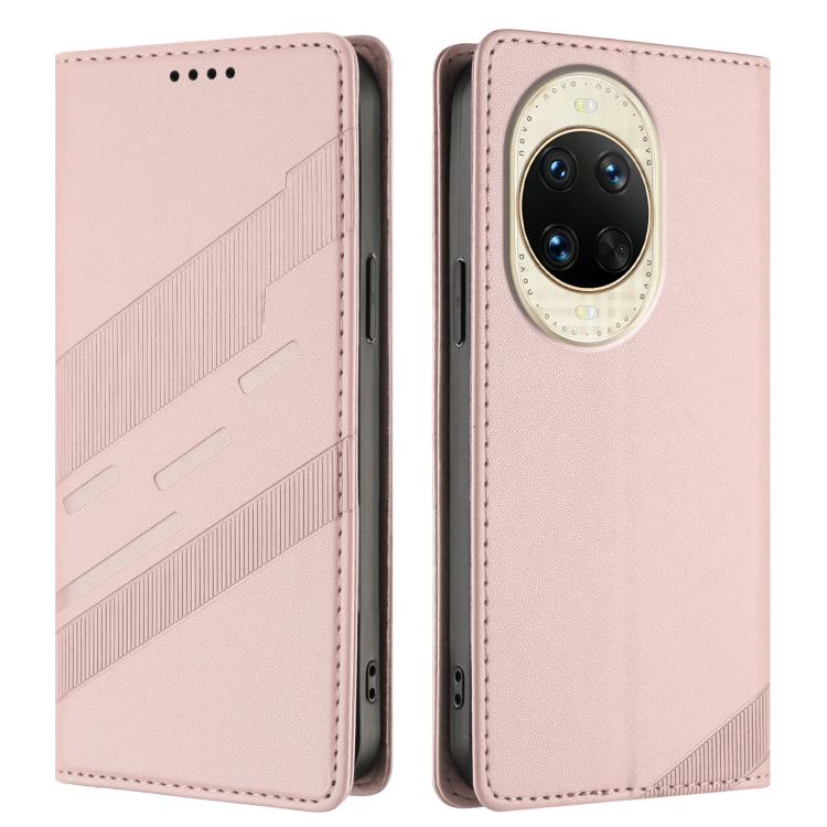 Funda de cuero retro con relieve para Huawei Nova 14 (rosa)