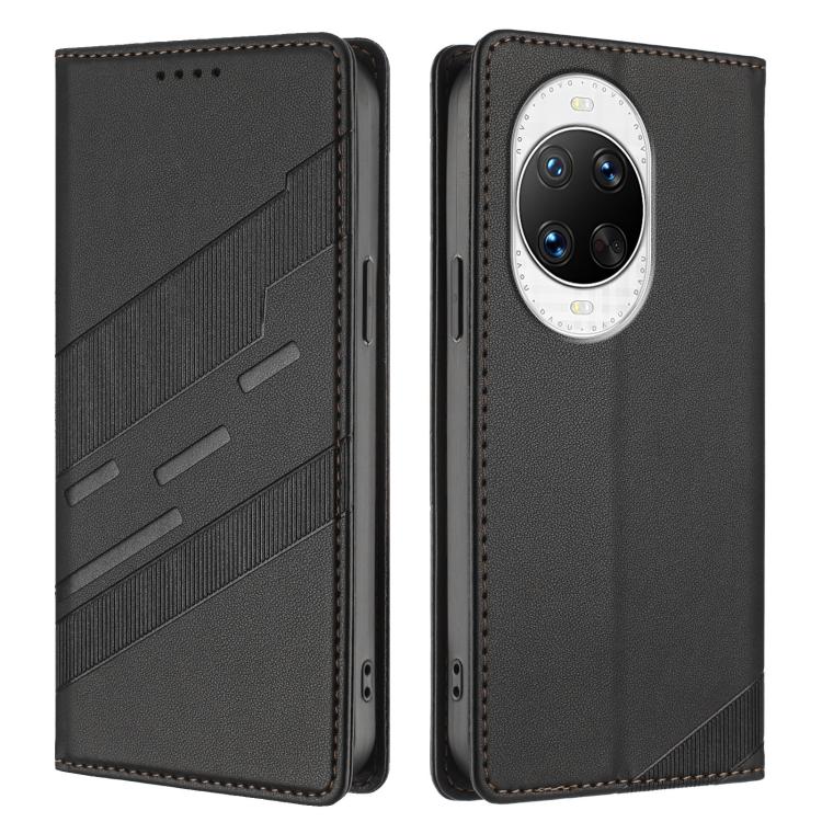 Funda de cuero retro con relieve para Huawei nova 14 Pro (negro)