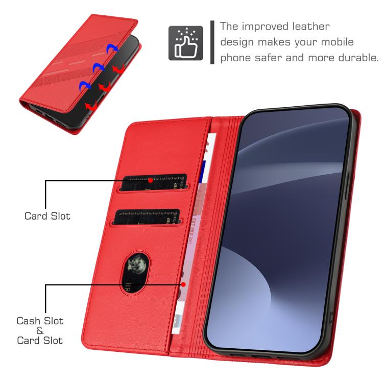 Funda de cuero retro con relieve para Huawei nova 14 Pro (rojo)