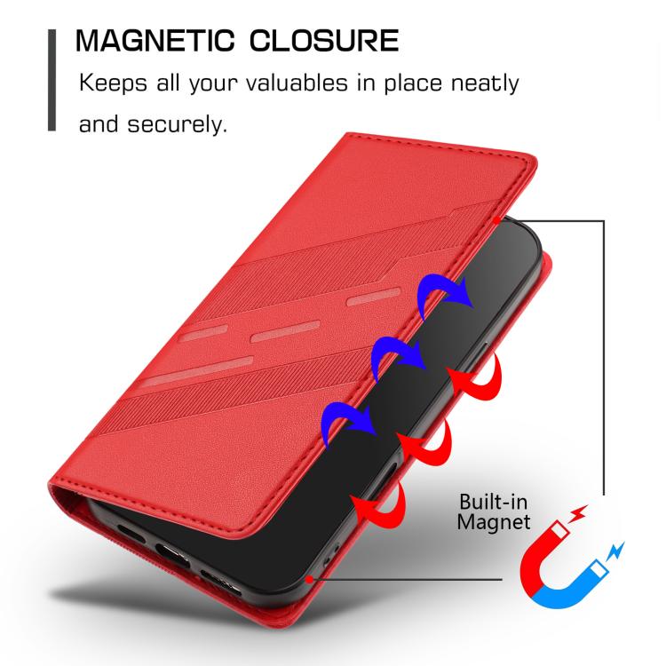 Funda de cuero retro con relieve para Huawei nova 14 Pro (rojo)