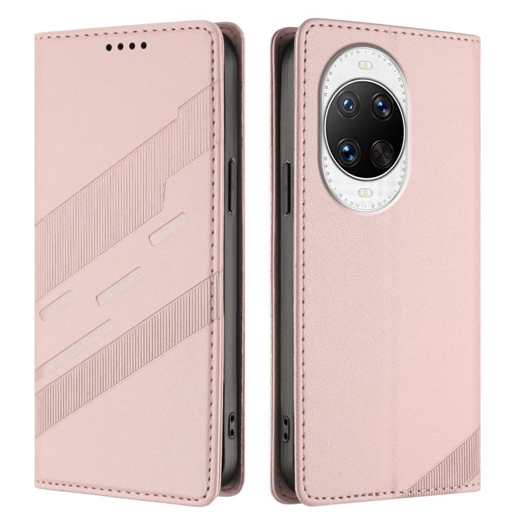 Funda de cuero retro con relieve para Huawei nova 14 Pro (rosa)