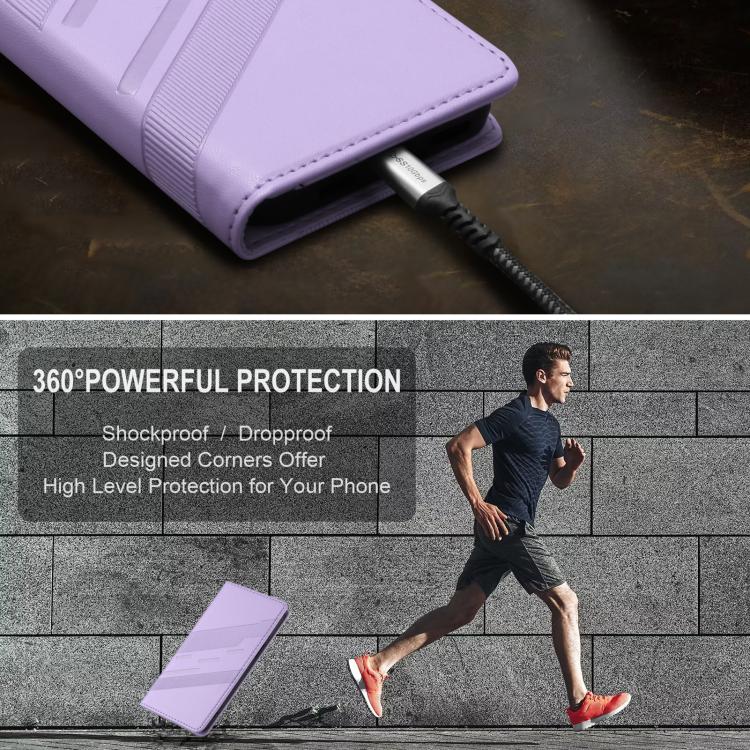 Funda de cuero retro con relieve para Huawei Nova 14 Pro (morado claro)
