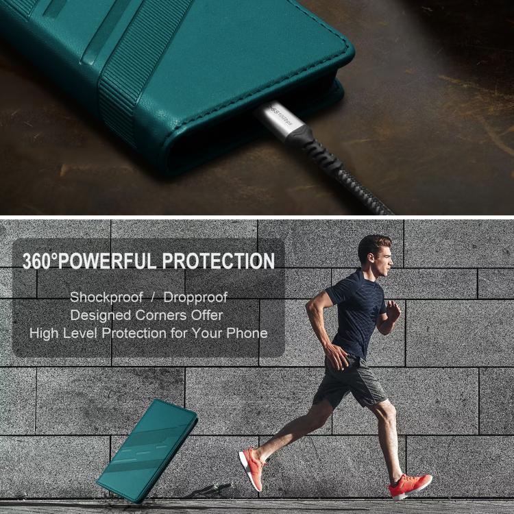 Funda de cuero retro con relieve para Huawei Pura 80 (verde oscuro)
