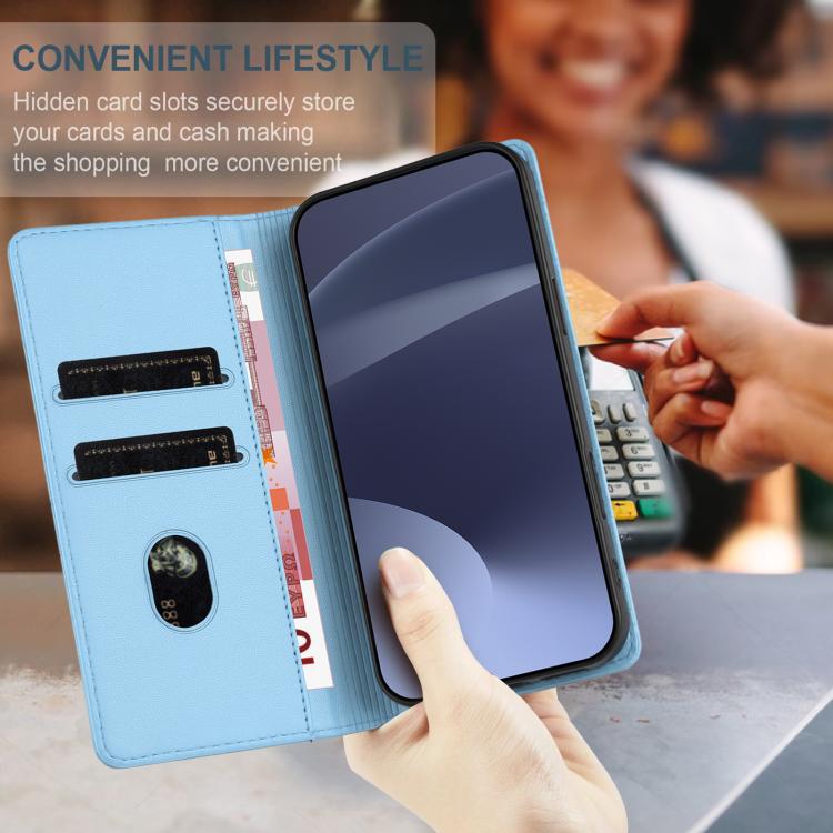Funda de cuero retro con relieve para Huawei Pura 80 (azul claro)