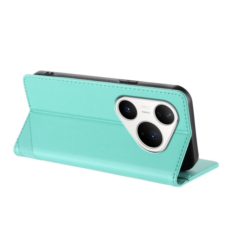 Funda de cuero retro con relieve para Huawei Pura 80 Pro (verde menta)