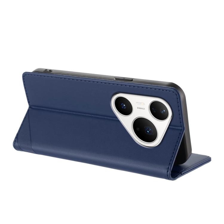 Funda de cuero retro con relieve para Huawei Pura 80 Pro (azul oscuro)