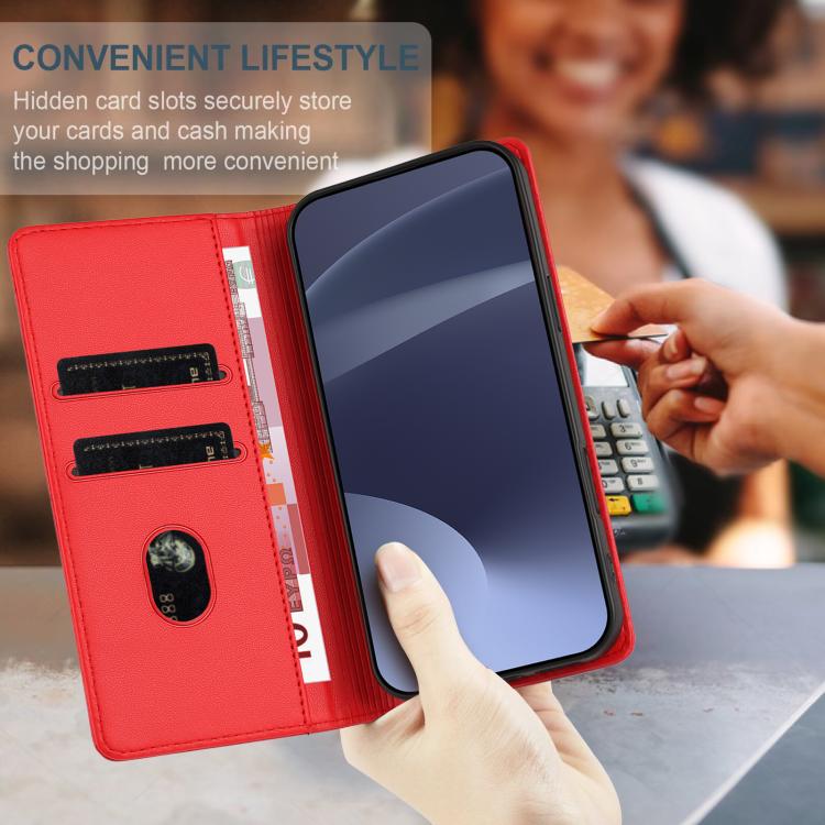 Funda de cuero retro con relieve para Huawei Pura 80 Pro+ (rojo)