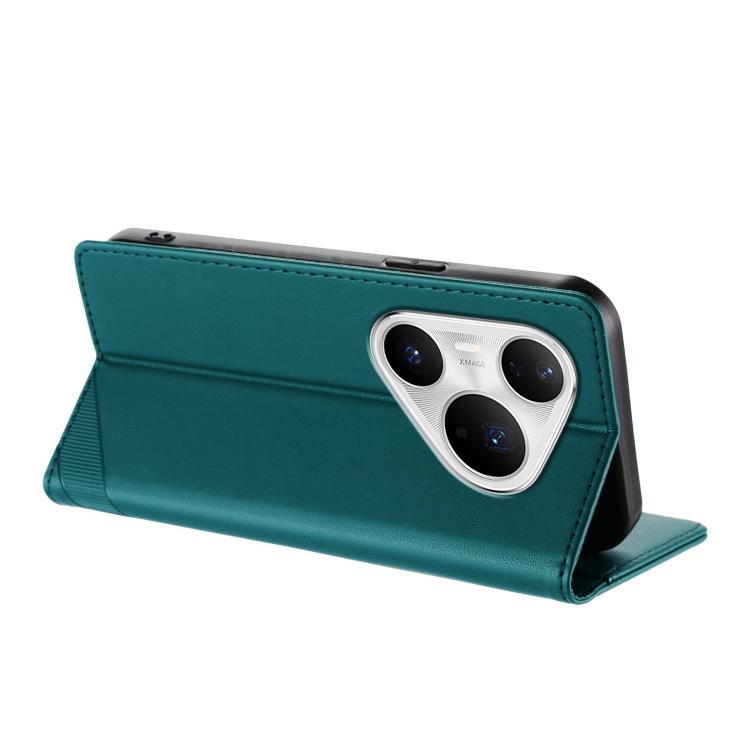 Funda de cuero retro con relieve para Huawei Pura 80 Pro+ (verde oscuro)