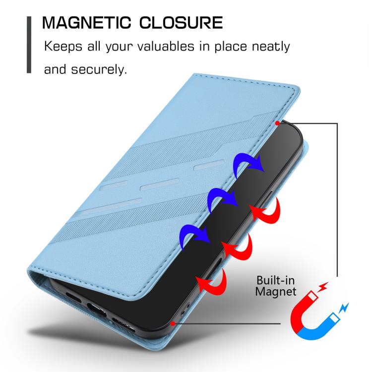 Funda de cuero retro con relieve para Huawei Pura 80 Pro+ (azul claro)