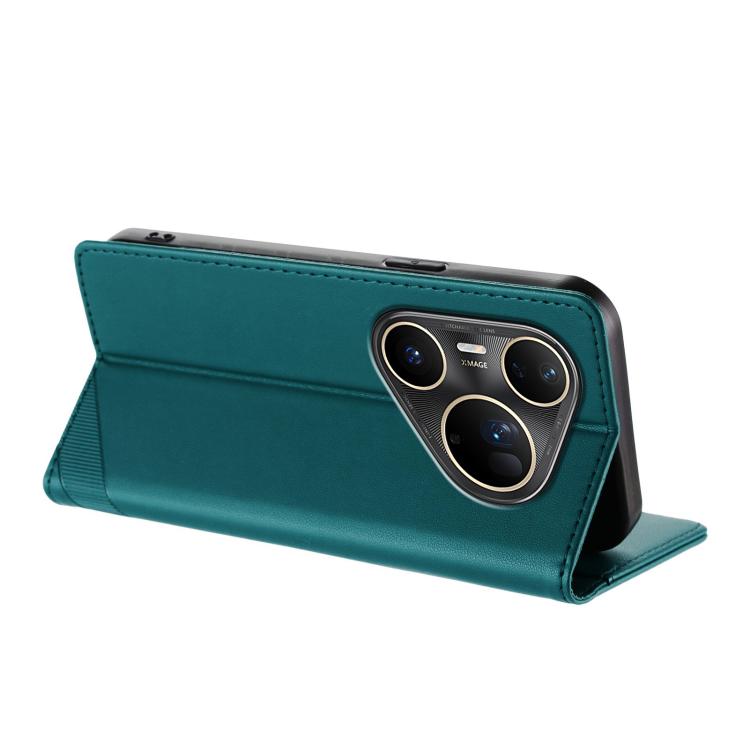 Funda de cuero retro con relieve para Huawei Pura 80 Pro Ultra (verde oscuro)