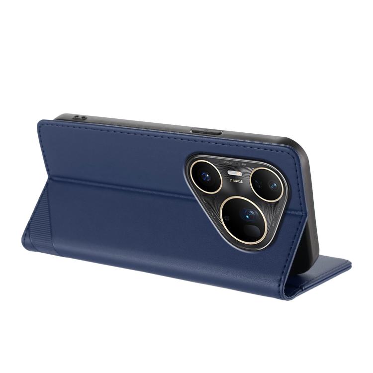 Funda de cuero retro con relieve para Huawei Pura 80 Pro Ultra (azul oscuro)