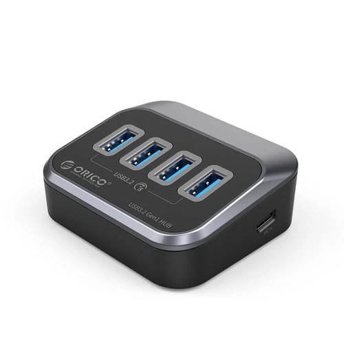 Concentrador de Acoplamiento Orico M3U3-4A 4 en 1 Tipo-C a USB 3.2 (Negro)