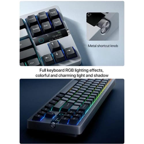 Teclado Mecánico Xiaomi Mk71 Pro con Cable, 2.4G y Bluetooth, Triple Modo para Juegos (Moon Rock)