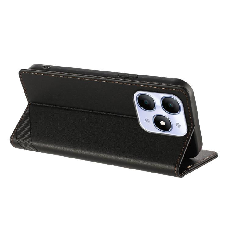 Funda de cuero retro con relieve para itel A90 (negro)