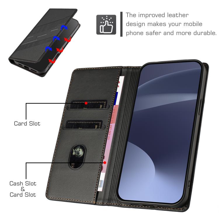 Funda de cuero retro con relieve para itel A90 (negro)