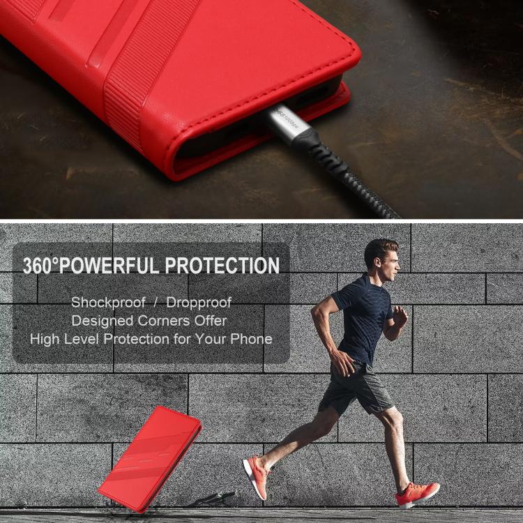 Funda de cuero retro con relieve para itel A90 (rojo)