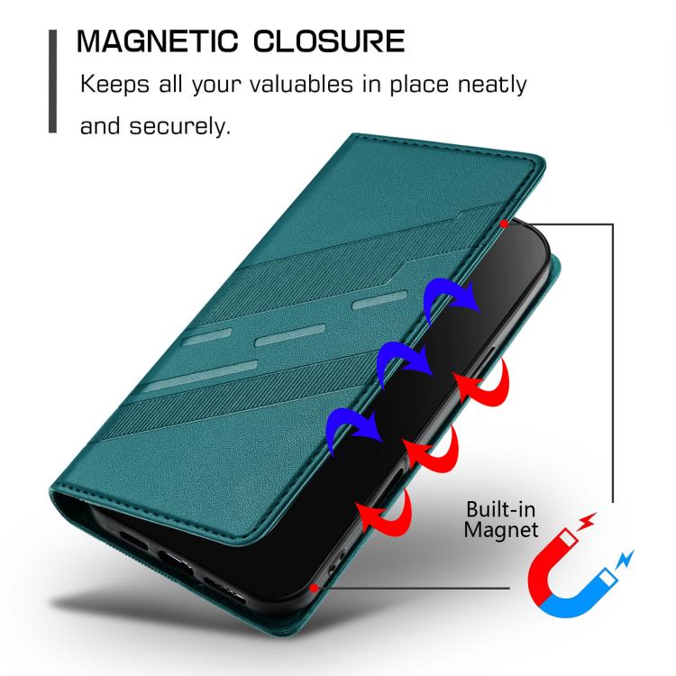 Funda de cuero retro con relieve para itel A90 (verde oscuro)