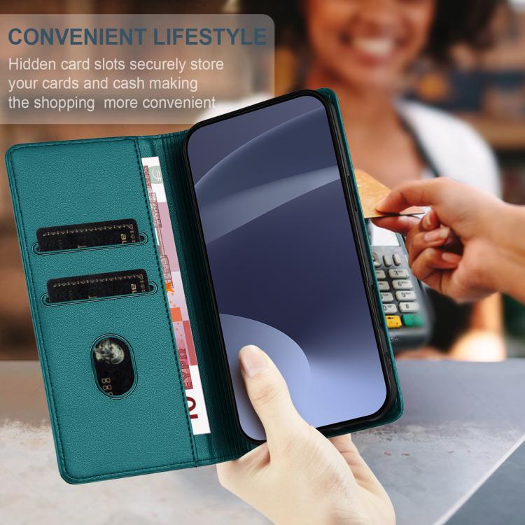 Funda de cuero retro con relieve para itel A90 (verde oscuro)