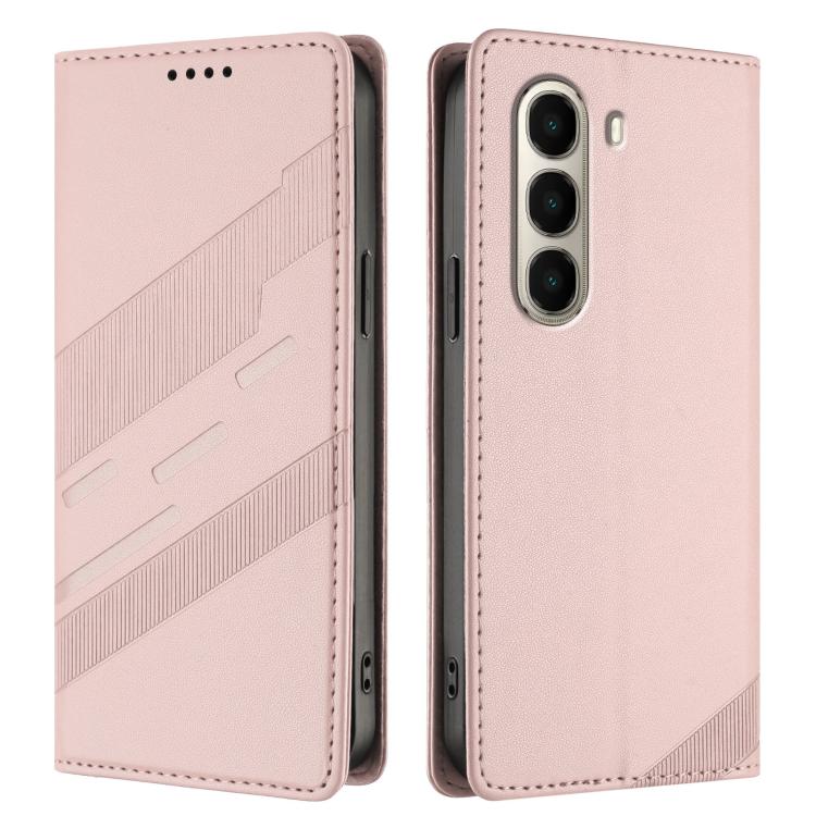 Funda de cuero retro con relieve para itel A95 5G (rosa)