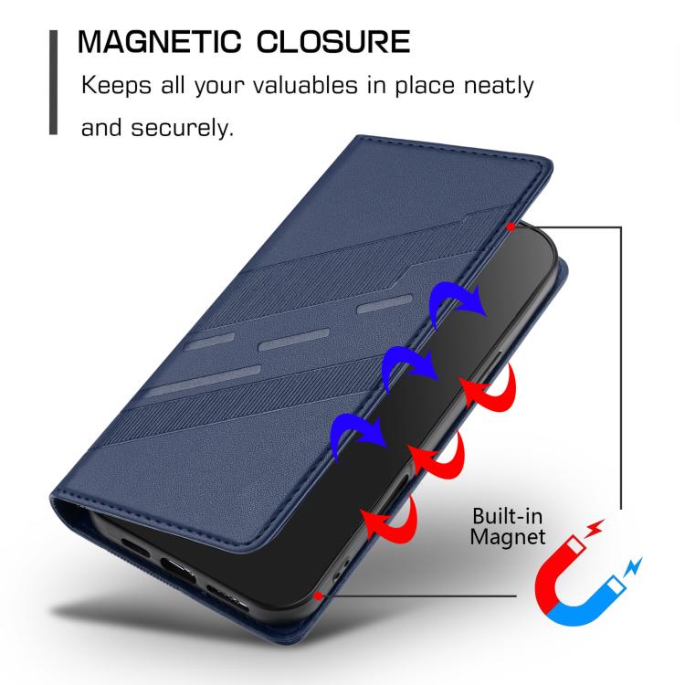 Funda de cuero retro con relieve para itel A95 5G (azul oscuro)