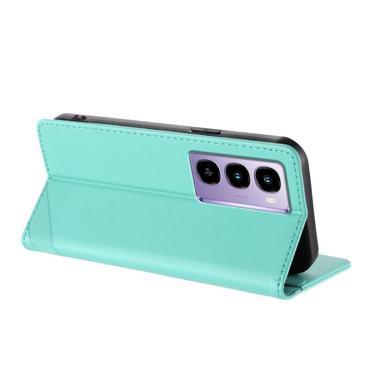 Funda de cuero retro con relieve para itel City 100 (verde menta)