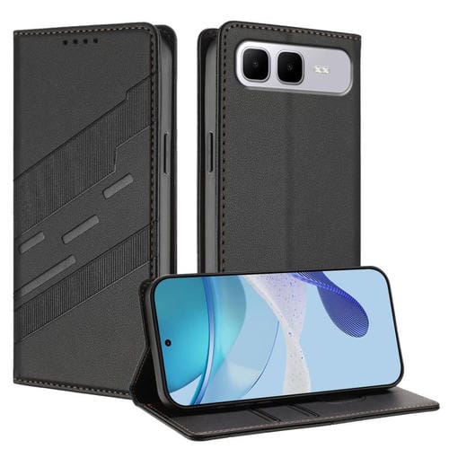 Funda de cuero retro con relieve para Infinix Smart 10 Plus 4G (negro)