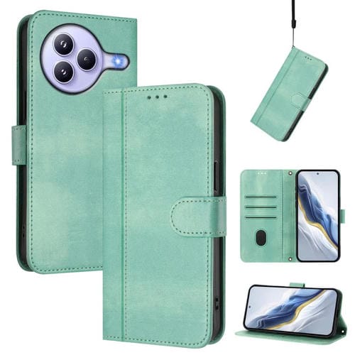 Funda de cuero retro con hebilla y empalme de línea para Xiaomi Civi 5 Pro 5G (menta)