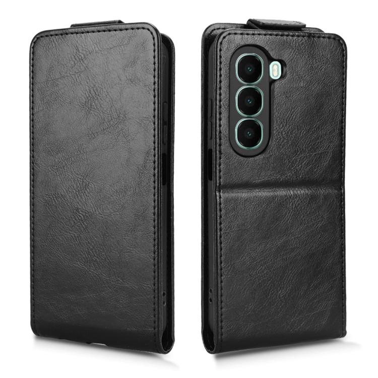 Funda magnética vertical de cuero con hebilla para itel A95 5G (negra)