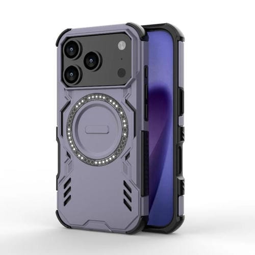 Funda con anillo magnético MagSafe para iPhone 17 Pro, a prueba de golpes, mariposa (morado)